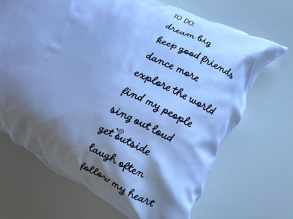 To Do List Pillowcase - Bamboo