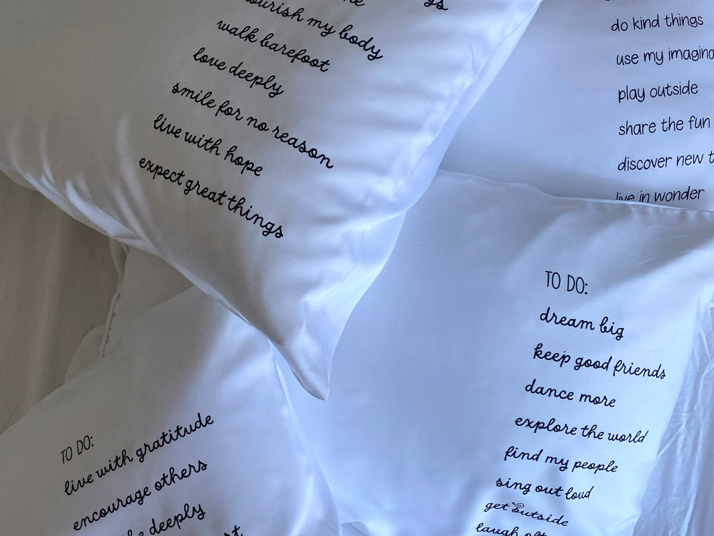 To Do List Pillowcase - Bamboo