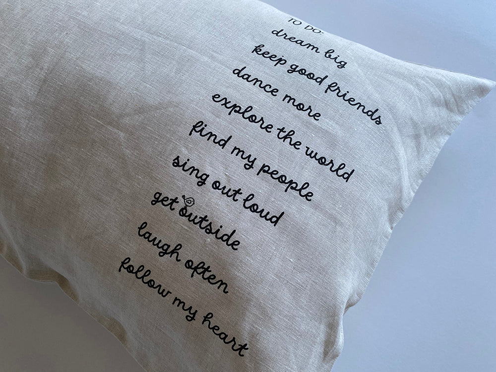 To Do List Pillowcase - Linen