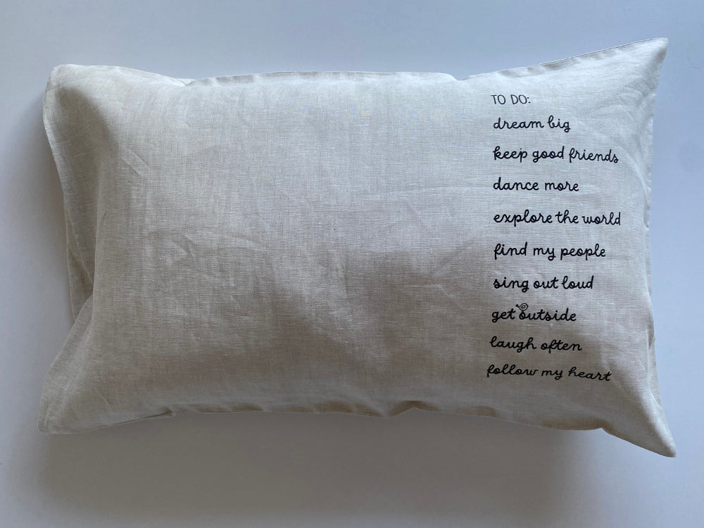 To Do List Pillowcase - Linen