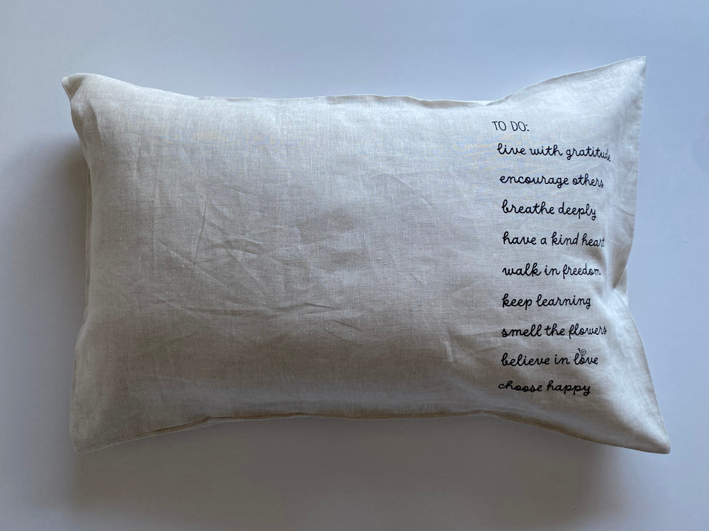 To Do List Pillowcase - Linen