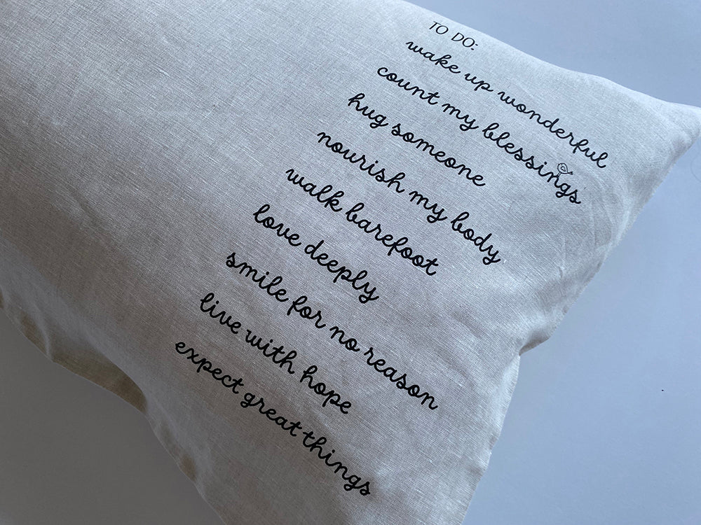 To Do List Pillowcase - Linen